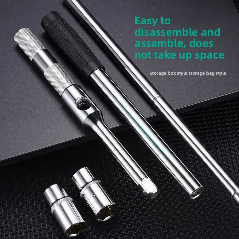 Cross-border Car Cross-folding Tire Wrench Labor-saving Removal Telescopic Socket Tool Tire Wrench