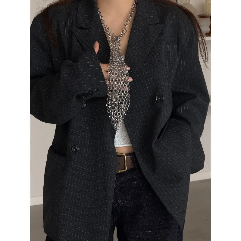 Medieval suit thug chain mail tie hand-woven niche sub-punk universal neutral