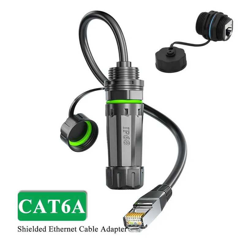 Industrial RJ45 CAT6A Shielded Ethernet Socket Waterproof Connector Cable Adapter Outdoor M20 Panel Network rj45 Aviation Plug