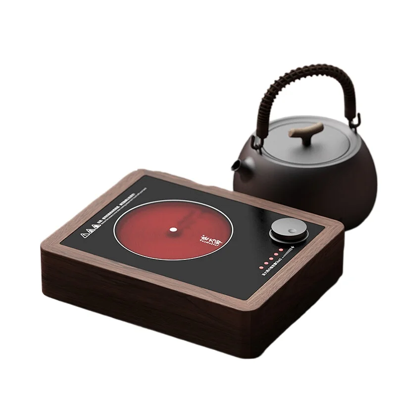 North American black walnut prajna palm solid wood electric pottery tea stove induction cooker glass pot