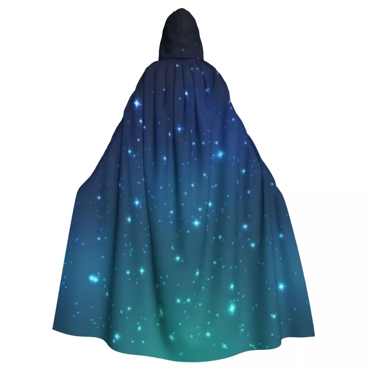 

Night Shining Starry Sky Hooded Cloak Polyester Unisex Witch Cape Costume Accessory