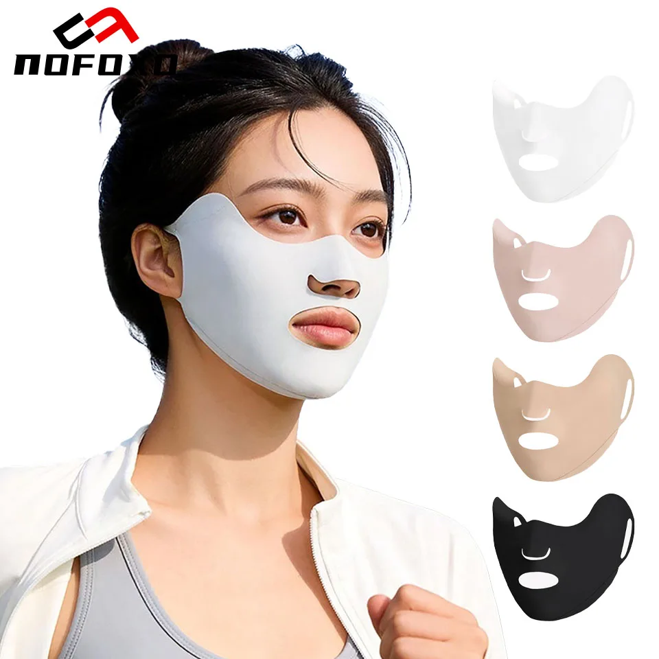 

NOFOXO 3D Breathable UV Protection Mask Exposed Mouth Nose Golf Mask Lightweight Ice Silk Sun Face Mask Sunscreen For Women