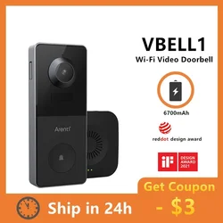 New 2K Video Doorbell Smart Intercom WiFi Door Bell Security Camera IP65 Waterproof Chargeable Battery Ring Alarm