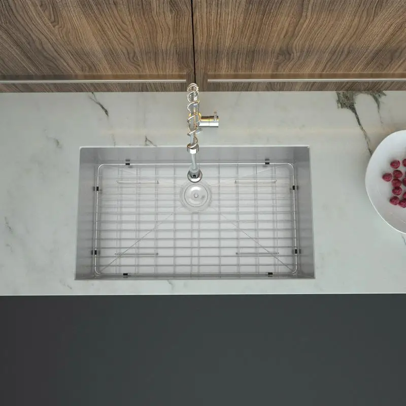 حوض مطبخ من الفولاذ المقاوم للصدأ مقاس 32 بوصة، مقاس 16، حوض وعاء فردي بعمق 9 بوصة، 32 بوصة × 19 بوصة × 9