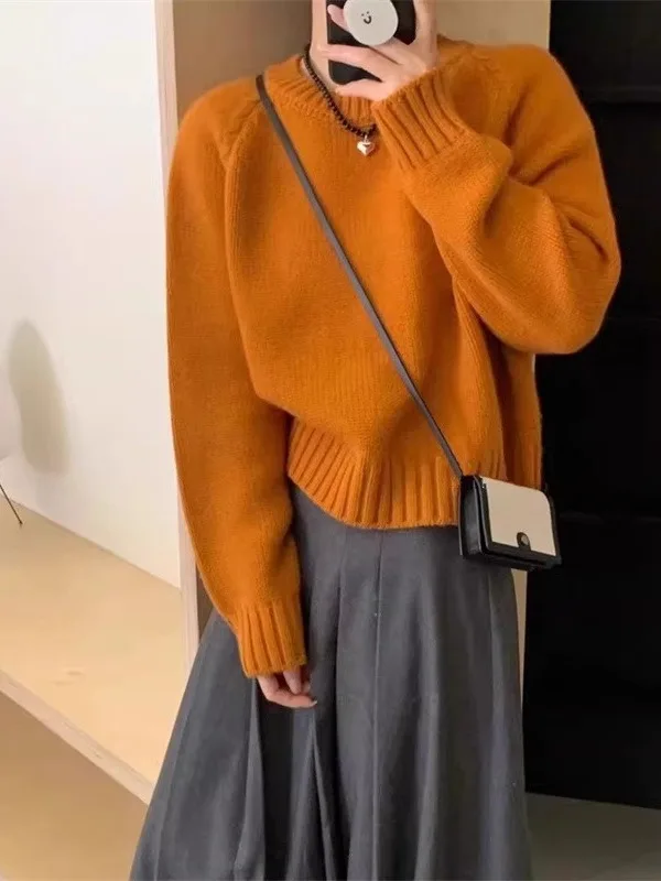 캔디 컬러 여성용 스웨터 루즈핏 편안한 소프트 니트 탑 트렌디한 한국 스타일 가을 겨울 패션 레이지 걸 필수템