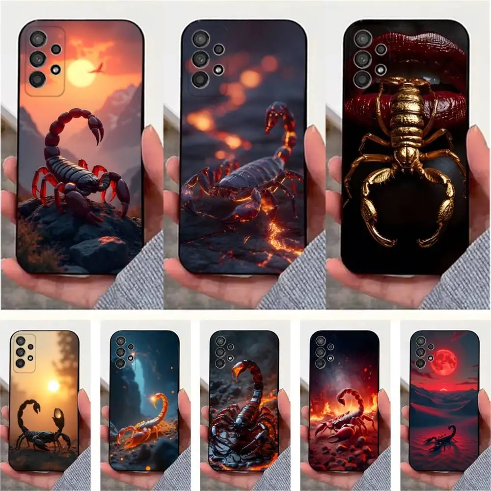 

Cool Art Animal Scorpion Phone Case For Samsung S25,S24,S23,S22,S20,S21,S10,Ultra,Plus,Lite,FE,Soft Silicone Black Cover