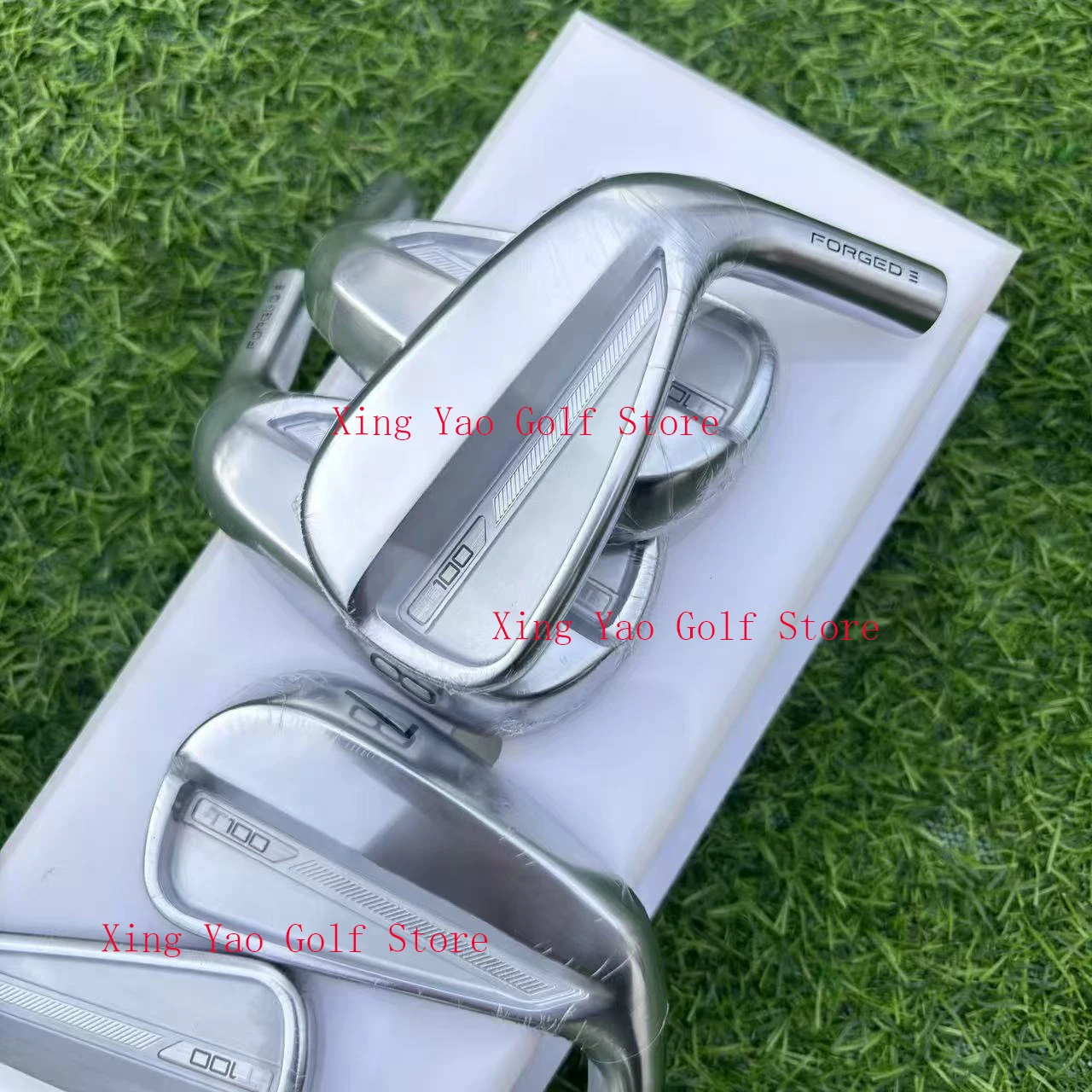 Set di ferro da uomo più recente Mazza da golf T1OO Set di ferro argento con asta in acciaio/grafite con copritesta 7 pezzi (4,5,6,7,8,9, P)