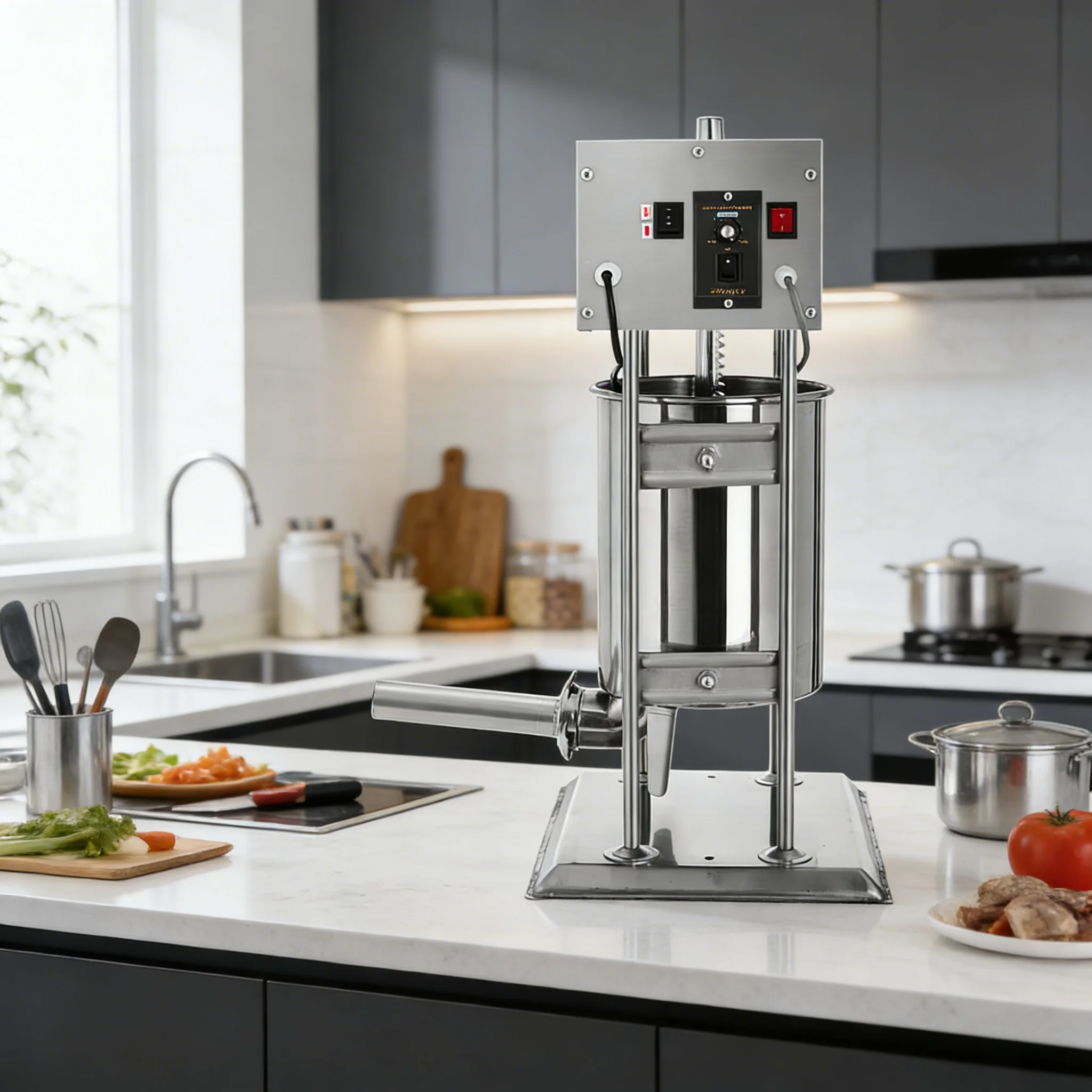 

High Speed Electric Stainless Steel Sausage Stuffer/Commercial Beef Sausage Making Machine/Vertical Sausage Meat Extruder 220v