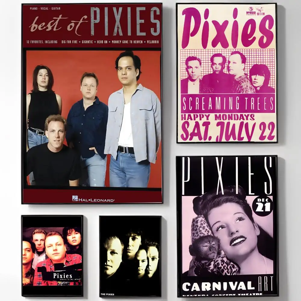 Lo-Fi Alternative Rock P-Pixies Poster Self-adhesive Art Waterproof Sticker Coffee House Dorm Room Wall Decor