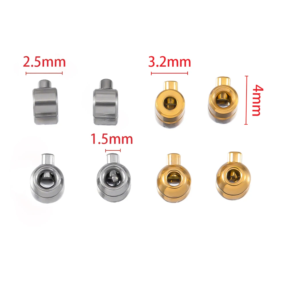 10pcs Color-Retaining 303 Stainless Steel Spherical Crimp Bead For DIY Bracelet Beading Handmade Snap Button Jewelry Accessories image 2