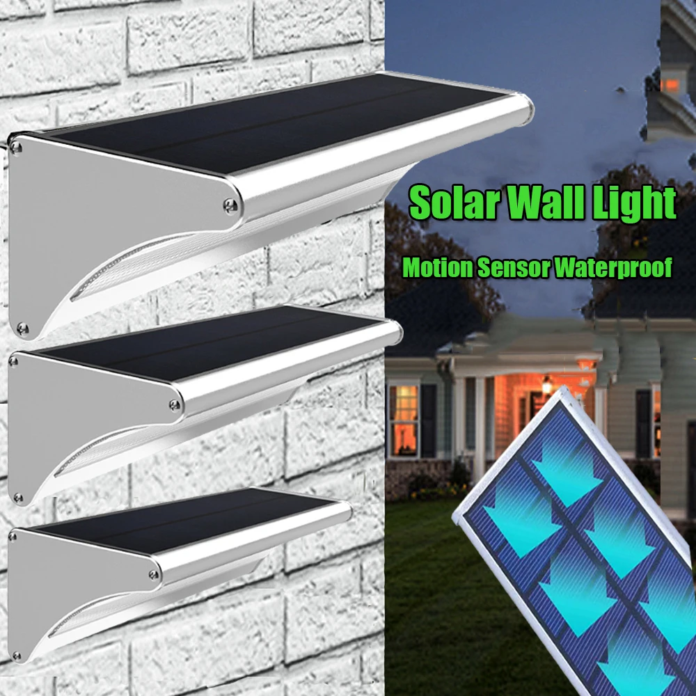 

Solar LED Wall Lights with Motion Sensor Garden Lights Home Outdoor Lighting Street WallAluminum Metal Housing Security Light