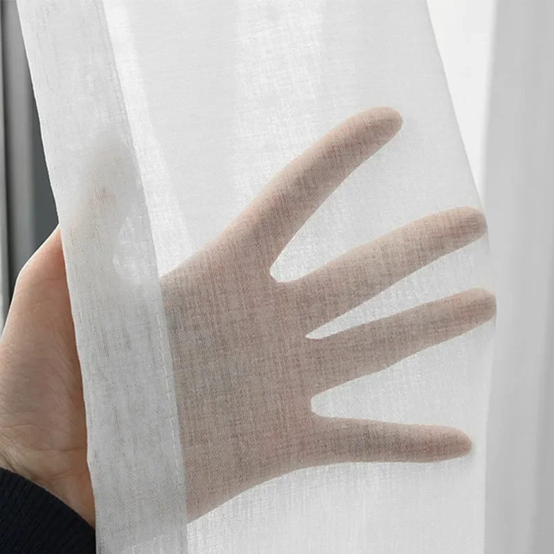 Cheap 4 Colors Cream White Sheer Curtains for the Living Room Window Solid Tulle Kitchen Bedroom Treatment Decor Salon Draper