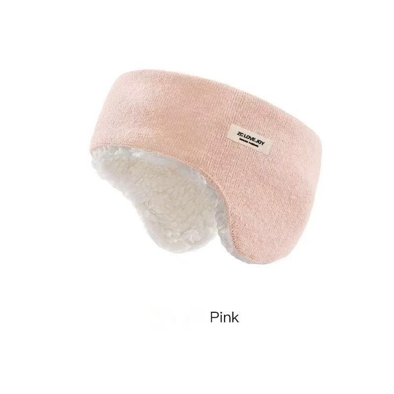 Winter Thickened Knitted Ear Warmer Headband Fleece Lined Warm Ear Protection Windproof Anti-Cold Cycling Outdoor Sport Headwear