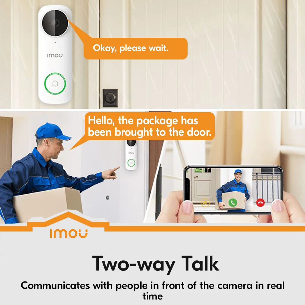 IMOU DB61i 5MP Outdoor WiFi Doorbell Smart Home Two-way Talk  Active Deterrence Night Vision Human Detection Security Camera