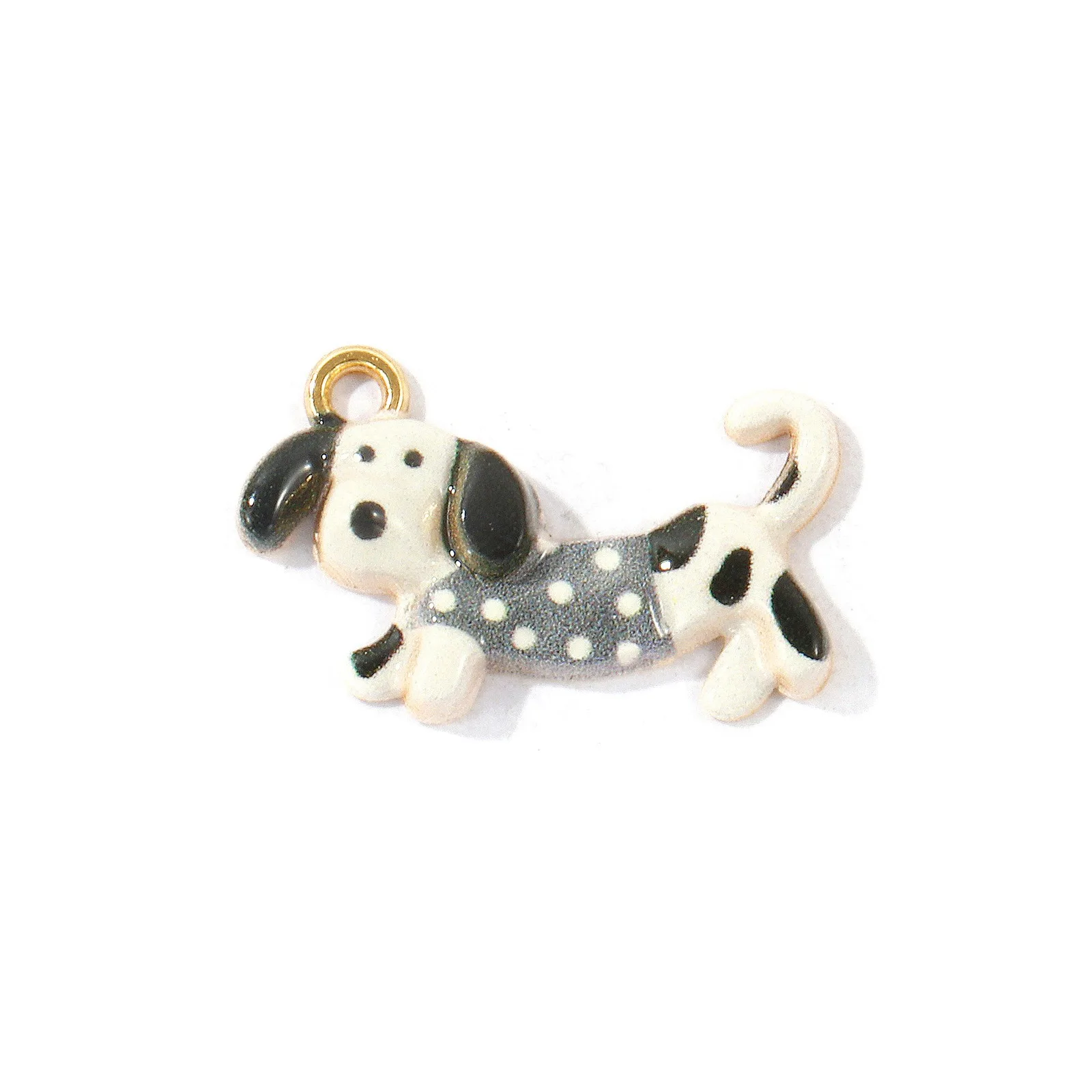 10 Stück Niedliche Cartoon-Hund-Tier-Motive Anhänger, Vergoldet, Mehrfarbige Emaille-Anhänger für Frauen, DIY Halskette Ohrringe Schmuck Geschenk – Detail 2