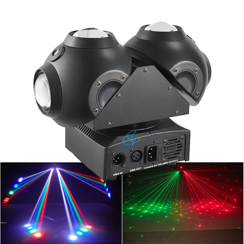 dupla cabeca led beam girando moving head light dmx512 controle laser iluminacao palco para disco bar show profissional 01