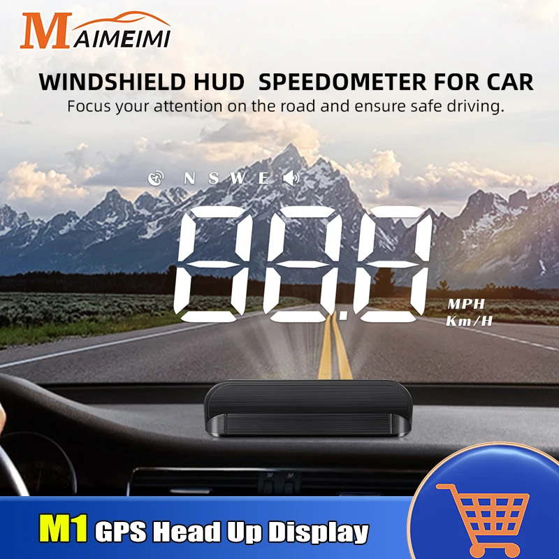 

M1 HUD GPS Car Head Up Display on-board Computer Windshield Projector Digital Speedometer KMH MPH Monitor Electronic Accessories