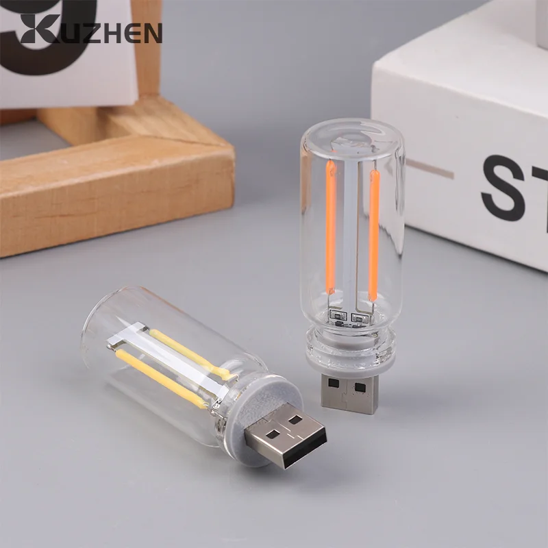 Retro USB LED Filament Touch Dimming Bulb 5V Retro LED Edison Bulb Night Light Camping Incandescent Decorative LED Lighting