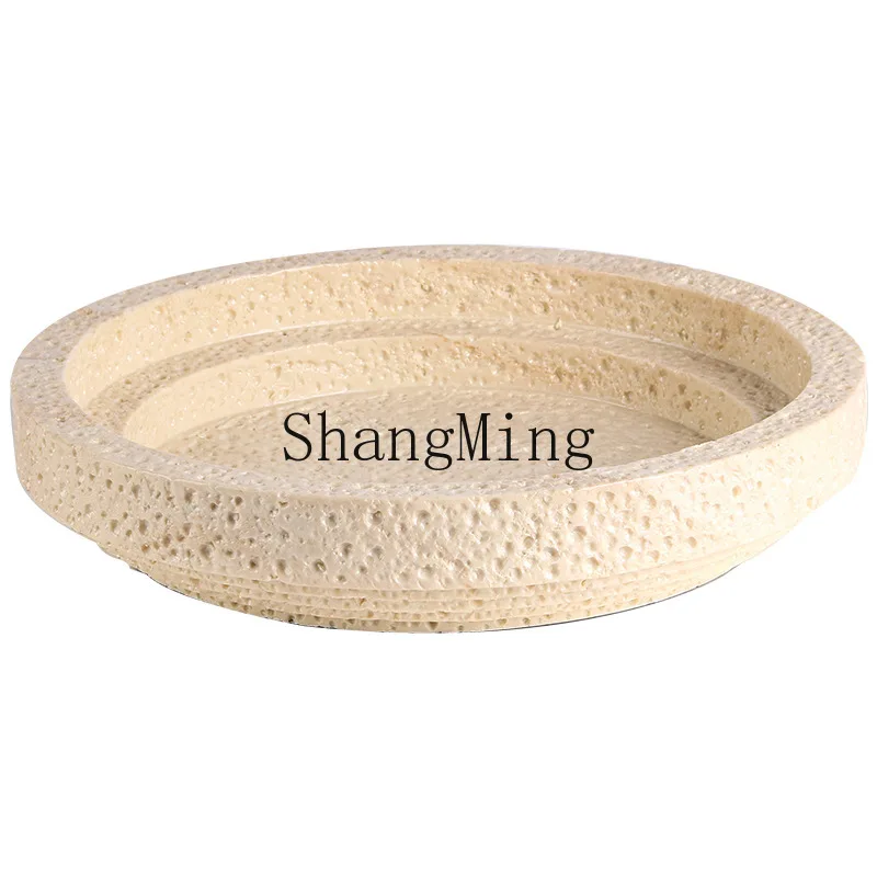 

DSA imitation yellow hole stone pattern tray fruit plate display plate sales office bedroom model room craft ornament decoration