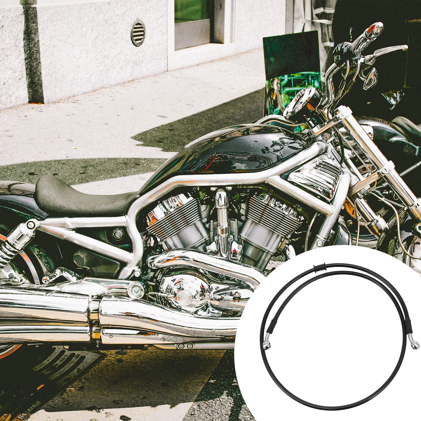 

1Pcs Heavy Duty Motorcycle Brake Hose Fine Smooth Surface Comfortable Grip Excellent Tensile Strength Hydraulic Brake Line