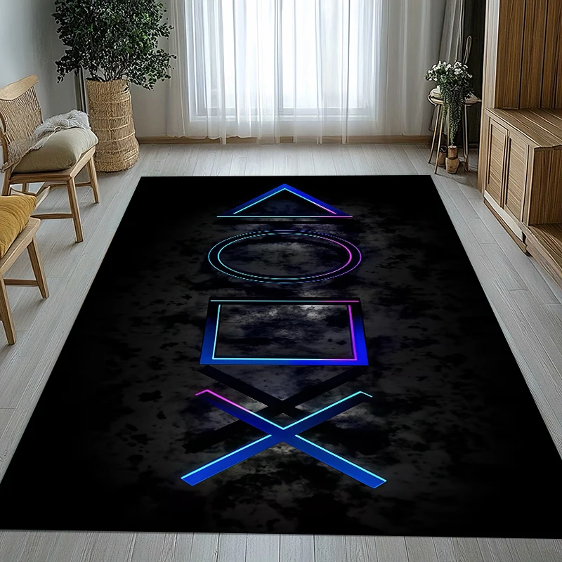 Cartoon Game Gamer Zone Controller Logo Living Room Non-Slip Area Rug Soft Carpet for Bedroom Playroom Sofa,Home Decor Doormat