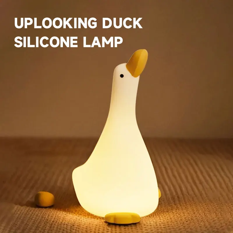 

Uplooking Duck Silicone Lamp, LED Squishy ovelty Animal Lamp, 3 Levels Dimmable Nursery for Kids, Cute Animal, Fun Cartoon Gift