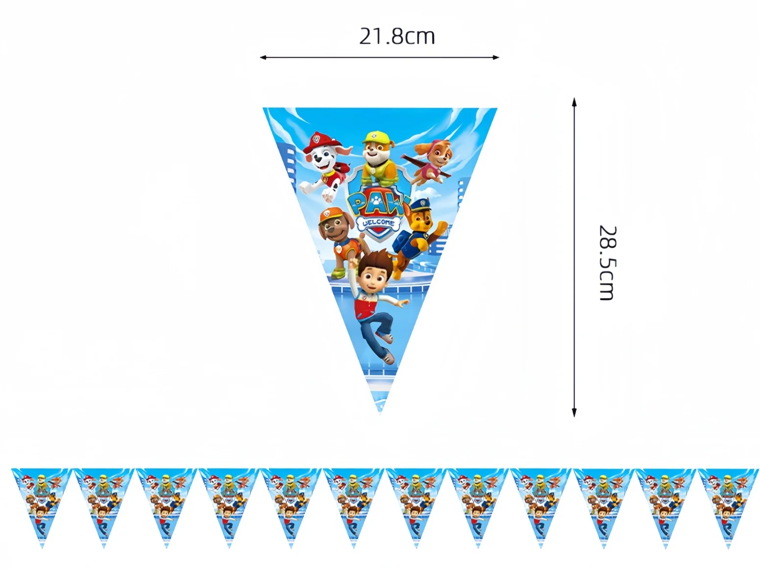 Paw Patrol-Hanging Garland Flag for Kids, bandeira de feliz aniversário, galhardete de cachorro, decoração puxando, festa, DIY Favor