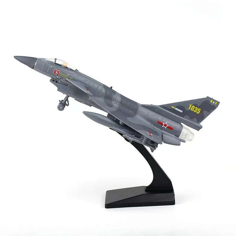 

J-10 Alloy fighter military aircraft model children's Pull back sound and light drop resistant toy desktop ornament