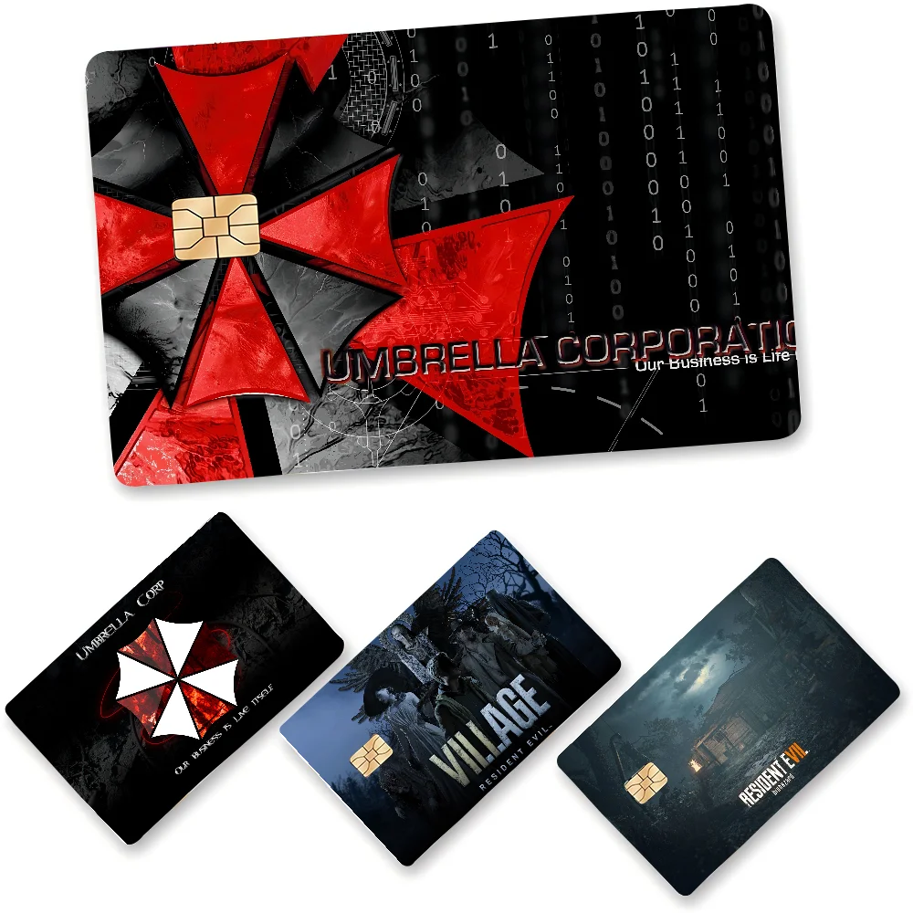

3D R-Resident Evil Games, наклейки на кожу кредитной карты, без остатков клея, водонепроницаемые для кредитных карт VISA, карта доступа к метро