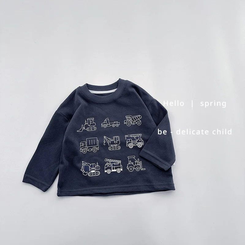 2025 outono novas crianças dos desenhos animados impressão t camisas meninos meninas manga longa casual topos bebê algodão camiseta da criança crianças roupas