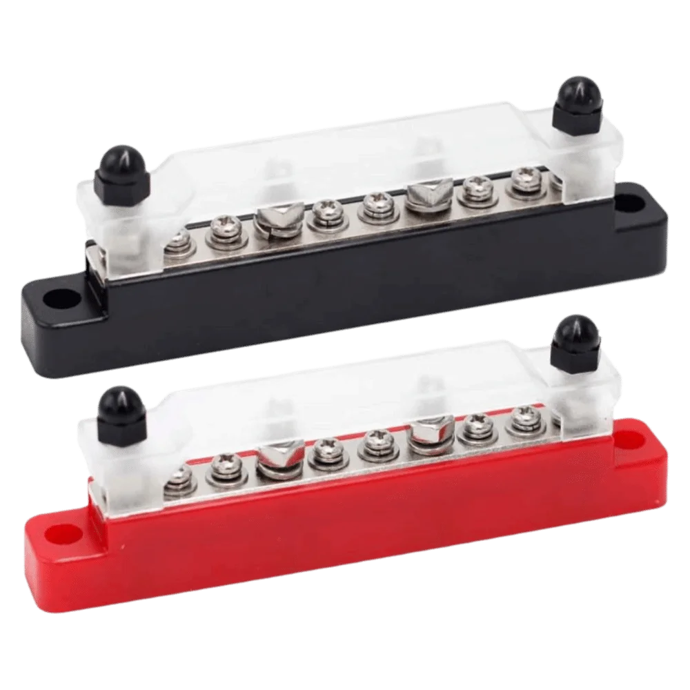 M6 Stud Power Distribution Block Waterproof 12V Electrical Terminal Block 1/4 Inch Stud 150A Power Current Distributor Truck