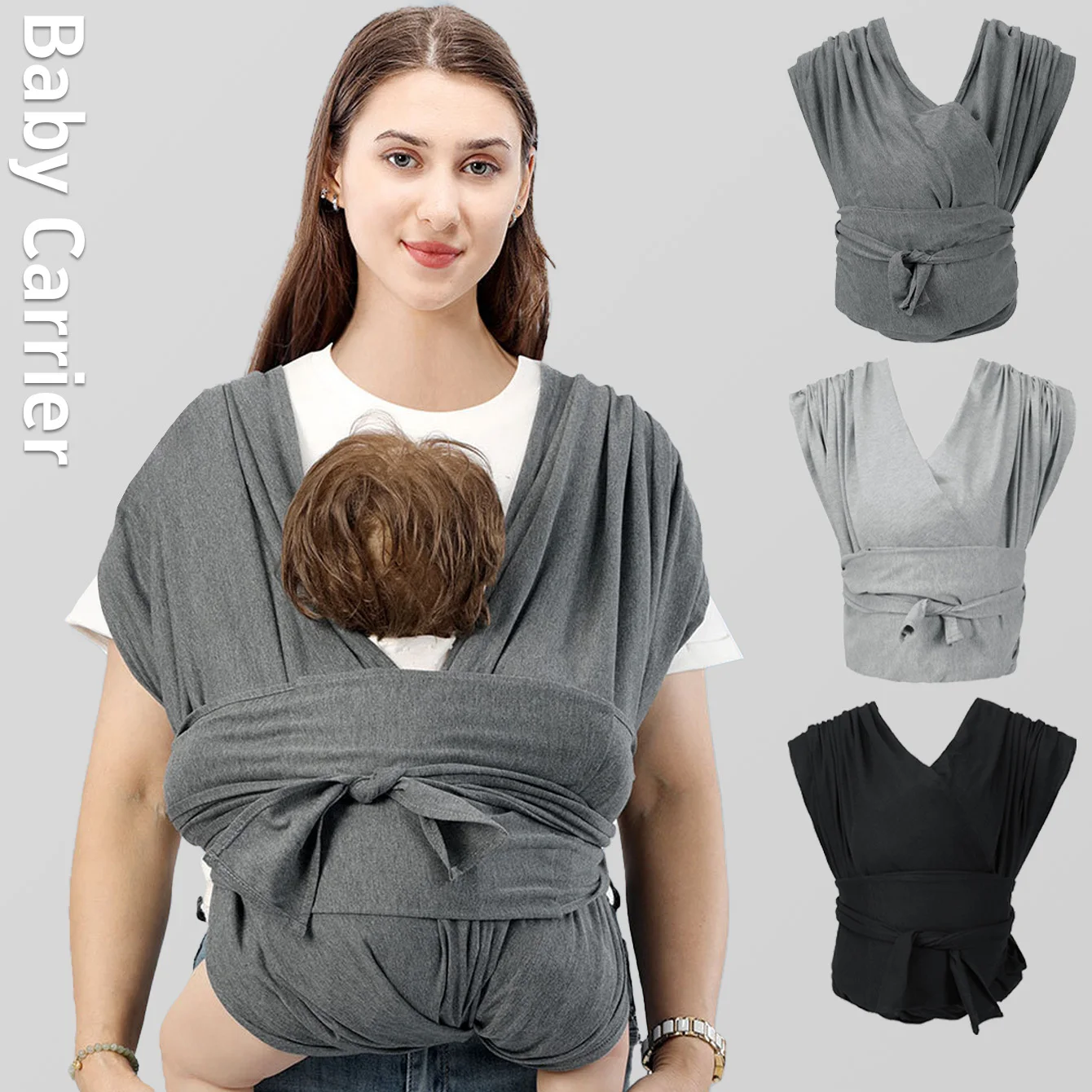 

Multi-Functional Infant Baby Carrier, Front Facing Adjustable Wrap Sling For Newborns & Toddlers, Portable & Lightweight, Suitab