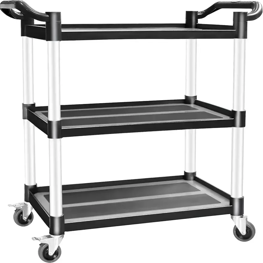 

Utility Carts with Wheels Rolling Cart Food Service Cart for Restaurant Office Warehouse Heavy Duty Cart 510 lbs Capacity