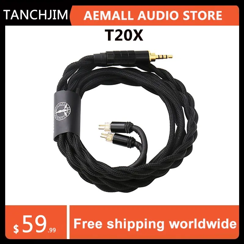 

TANCHJIM Oxygen Earphone Upgrade Line 0.78mm Pin 2.5mm/3.5mm/4.4mm 5N Single Crystal Copper Upgrade Cable T202 T203 T204