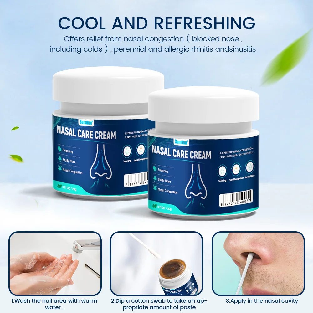 Rinite Pomada Tratamento, Rinite, Rinite, Nariz Cuidados de Saúde, alergia Tratamento, 2pcs