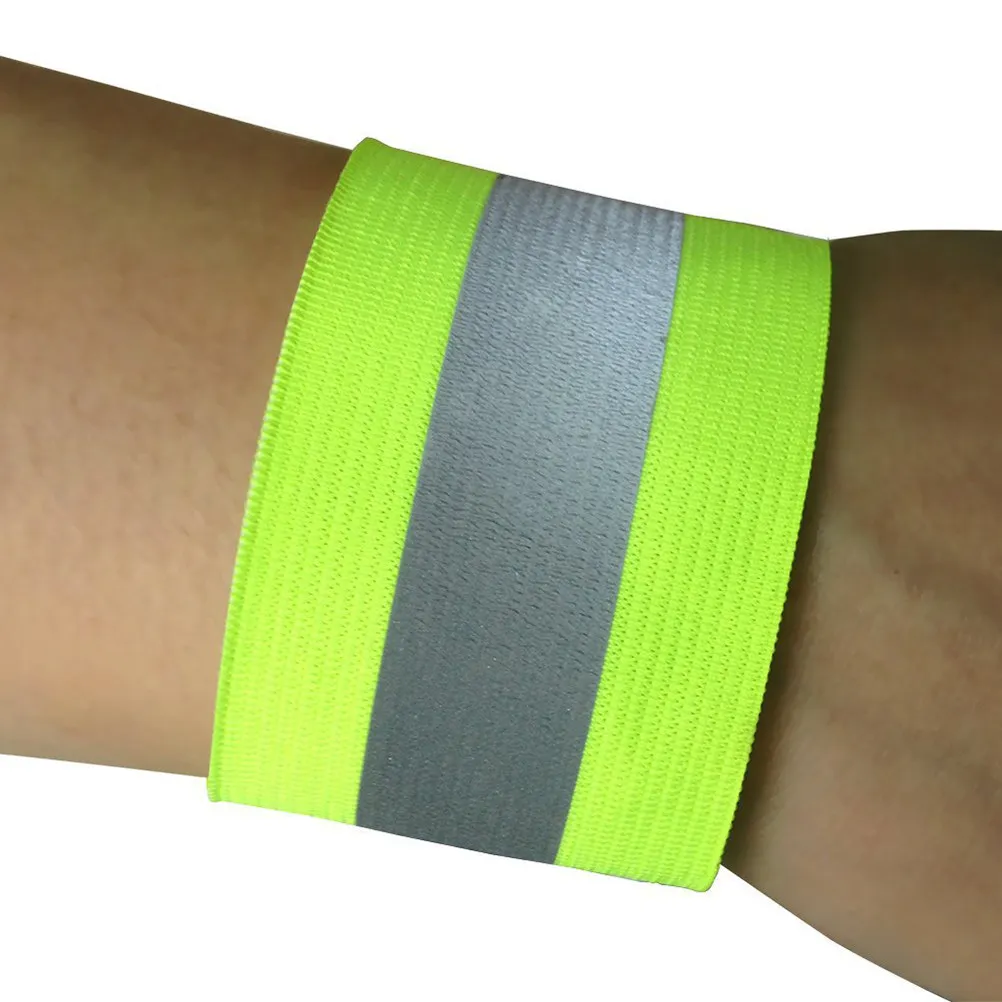 2Pcs Reflective Safety Band High Visibility Running Outdoor Night Wristband Fluorescent Bracelet