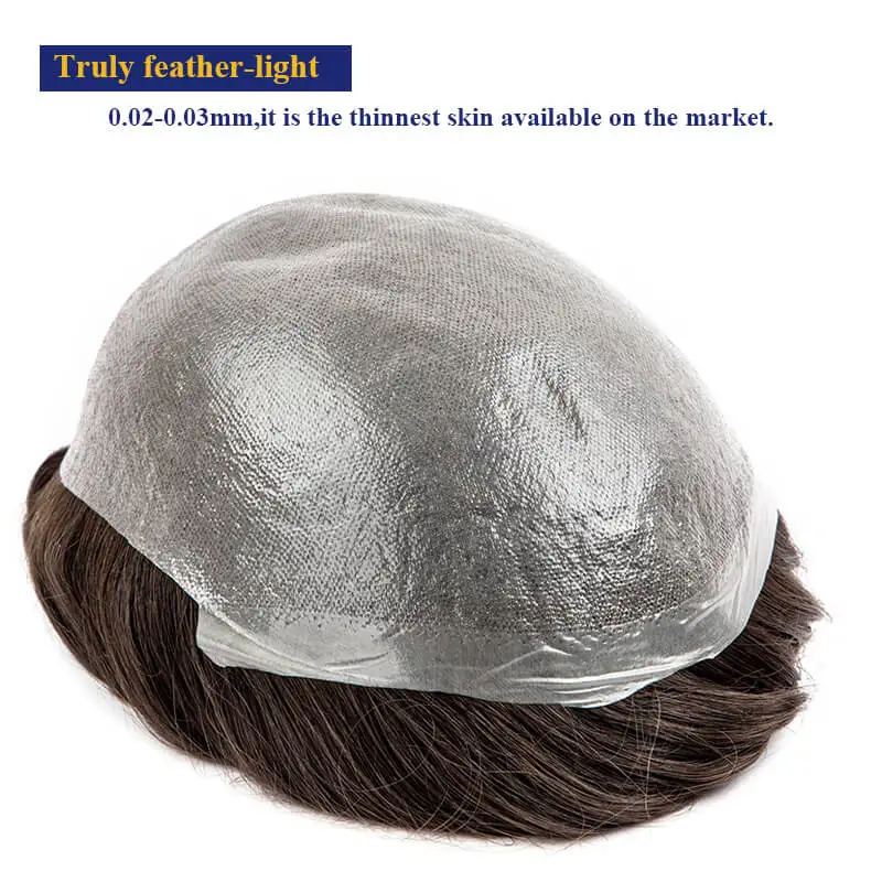 

Ультратонкий мужской протез из микрокожи 0,02 мм, парик для мужчин Premier 6 дюймов, мужской парик, 100% система человеческих волос