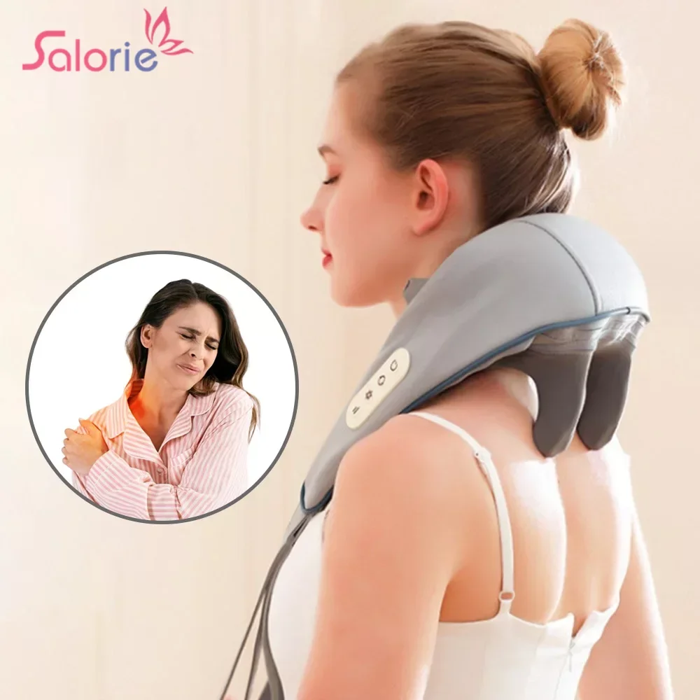 

Wireless Neck and Back Massager Electric Deep Tissue Kneading Massage Pillow Cervical Shoulder Leg Massage Shawl for Women Men