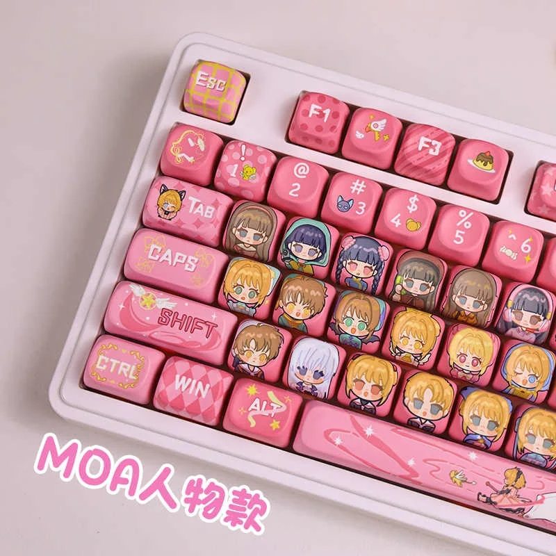 

Cardcaptor Сакура мультфильм индивидуальный Сакура Киномото Pbt горячая сублимационная анимация периферийные устройства аниме клавиатура Кепка подарок для девочки