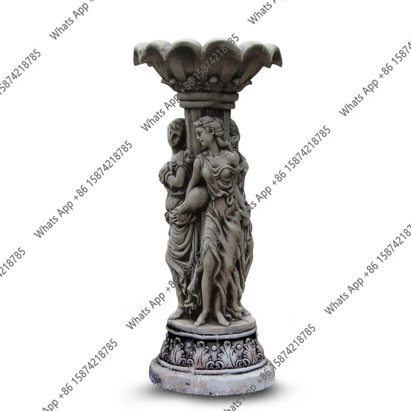 Vb Outdoor Lady Flower Pot Courtyard Garden, European Landscape Flower Pot Outdoor Floor Sculpture Bonsai Creative Ornament