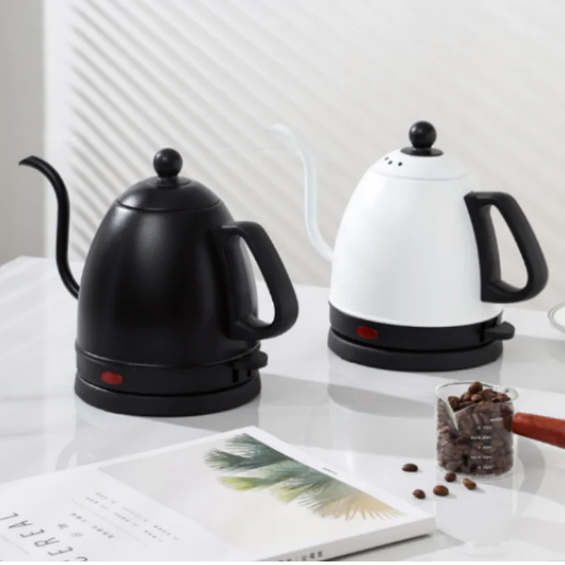 1000W Electric Kettle Gooseneck Hand Brew Coffee Pot Teapot 304 Stainless Steel Water Jug Slender Mouth Hand Brewing Pot 800ml