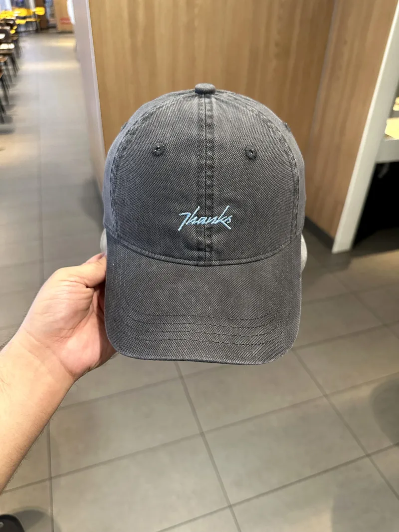 Baseball cap women's letter embroidery youth men and women easiest for match curved brim hat street sunshade show face small