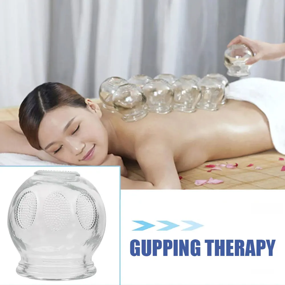 5pcs Glass Cupping Therapy Professional Vacuum Cupping Therapy Equipment Thick Chinese Acupoint Relieve Fatigue