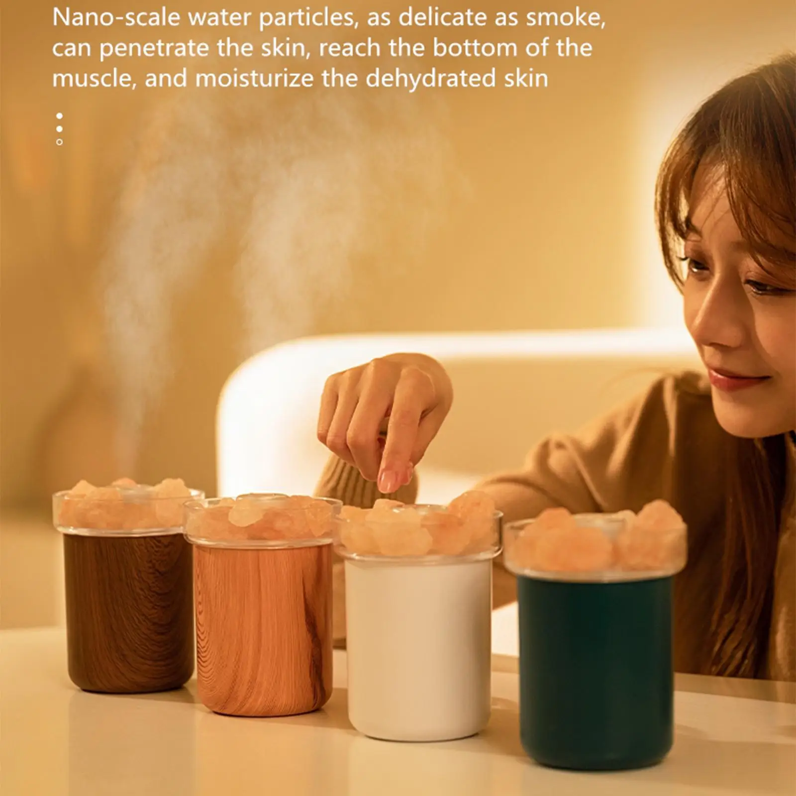 Olejki eteryczne lampa solna nawilżacz generujący chłodną mgiełkę lekki prezent dla dekoracja do domu i do sypialni