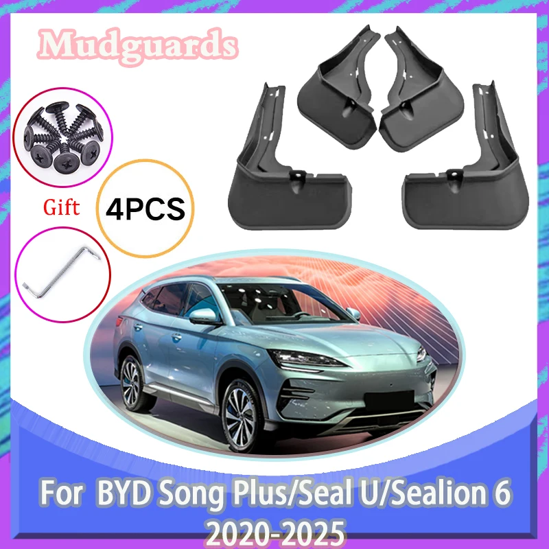 

Брызговики для BYD SEAL U, Sealion 6, SONG PLUS DM-i EV 2025-2020, 4 шт., передние и задние, защита от брызг, автоаксессуары