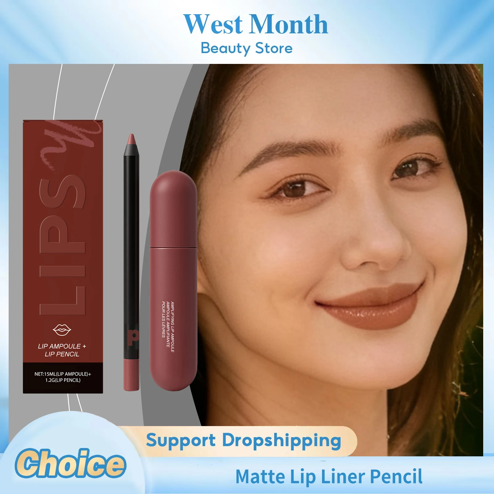 

Matte Lip Liner Pencil Natural Color Rendering Long Lasting Non-stick Cup Silky Smooth Moisturizing Plump Nude Lipstick Pencil