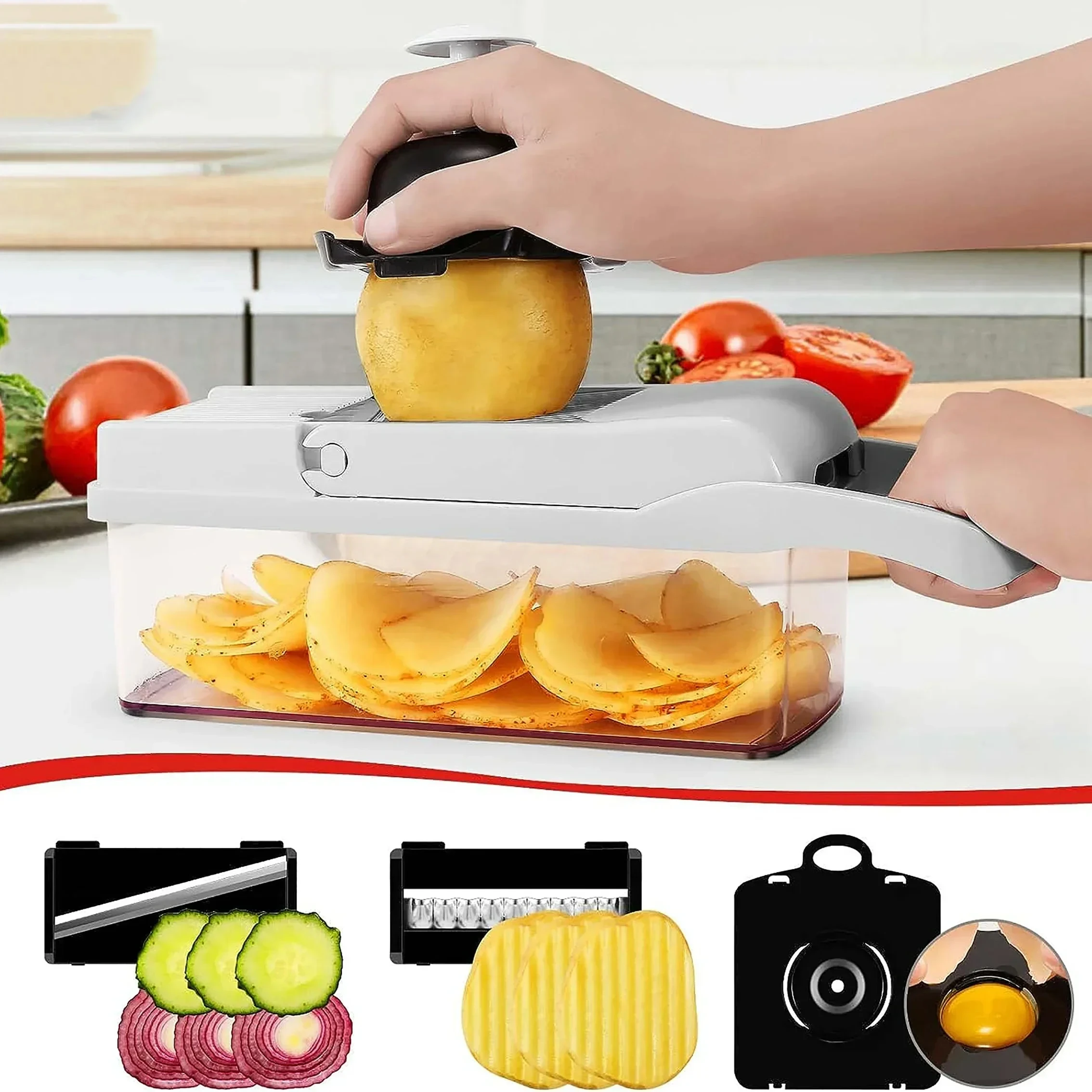 Vegetable Chopper Multifunctional 15-Pack Various Onion Cutter Food Graters Chopper Slicer Dicer Detachable Kitchen Accessories