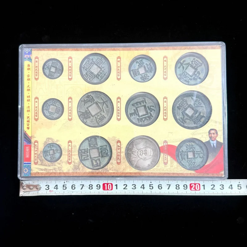 Antique Crafts Vintage Green Rust Miscellaneous Collectibles Tang Song Yuan Ming Qing Republic of China Copper Coins Crafts Orna
