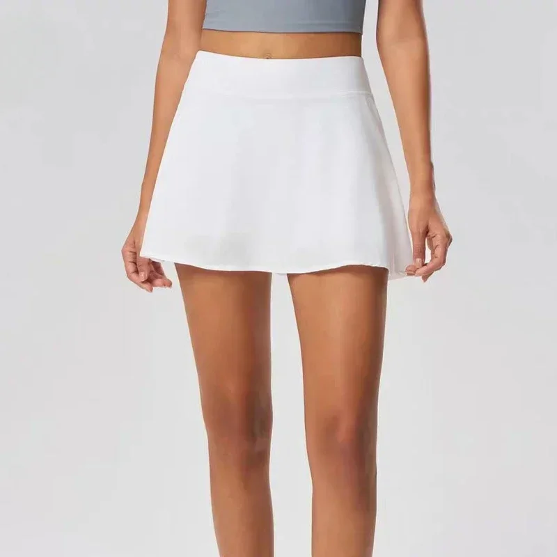

Lemon Women Tennis Skorts Fitness Badminton Fake 2 Piece Sports Skirt With Shorts Nylon Gym Running Casual Mini Yoga bottoms