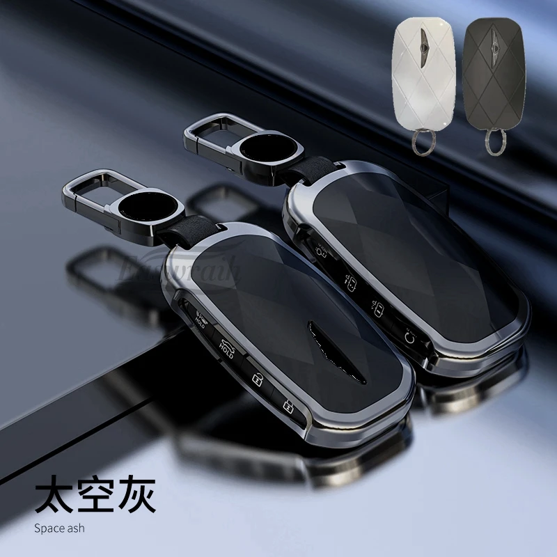 Car Aluminum Alloy TPU Key Case Cover Holder For Hyundai Genesis G90 G70 G80 EQ900 GV60 2022 6 7 8 Buttons Car Interior Supplies